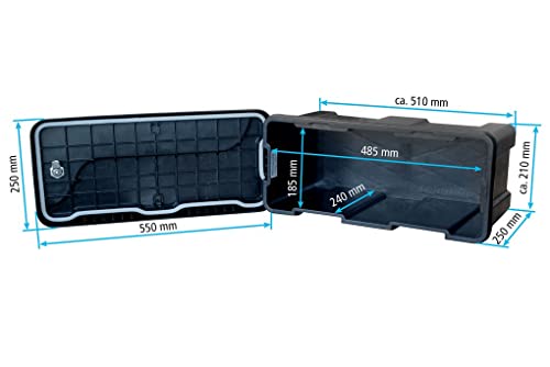 Deichselbox Staukasten Staubox Werkzeugkasten Truckbox Daken Blackit 1 B 550 x H 250 x T 294 mm LKW Expeditionsfahrzeug Wohnmobil Anhänger ohne Befestigungsmaterial – Bild 6