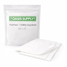 Oasis Supply Ultra Flexible Edible Icing Sheets 3 Sheet Trial Pack 8.5" x 11" Printable Frosting Paper for Edible Images, Cake Toppers & Edible Ink Printers