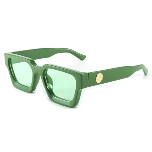 Image of FEISEDY Retro 90s Chunky Square Sunglasses for Women Men B2385