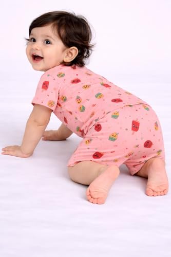 Image of Chandrika Baby Boys & Girls Regular Fit 100% Cotton Half Sleeve Jhabla & Shorts Set Pack of 3