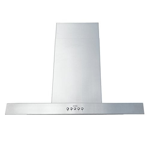KOBE Range Hoods Kobe ISX2136SQB-2 Brillia 36-inch Island Range Hood, 3-Speed, 680 CFM, Fits Ceiling Height 8'-9.5, Stainless Steel