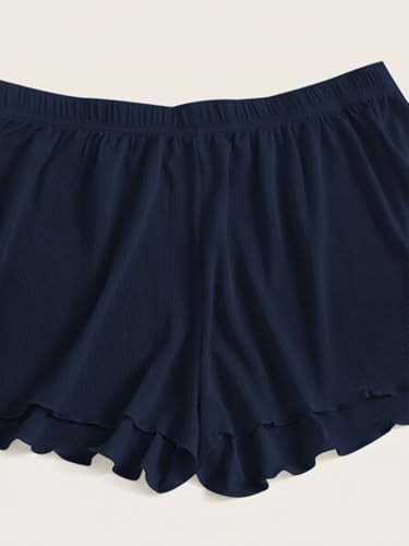 Image of Floerns Women's Plus Size Solid Pajama Shorts 2 Pack Soft Lounge Sleep Shorts