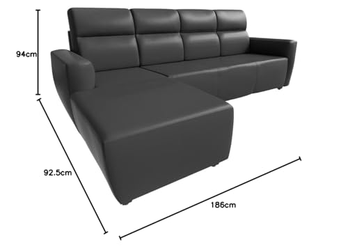 Image of Wakefit Sofa Set | 3 Year Warranty | Sofa 3 Seater, 3 Seater Sofa for Living Room, Wooden Sofa Set, 3 Seater + Left Aligned, Sofa for Living Room - Belize(Romance : Marble Grey)