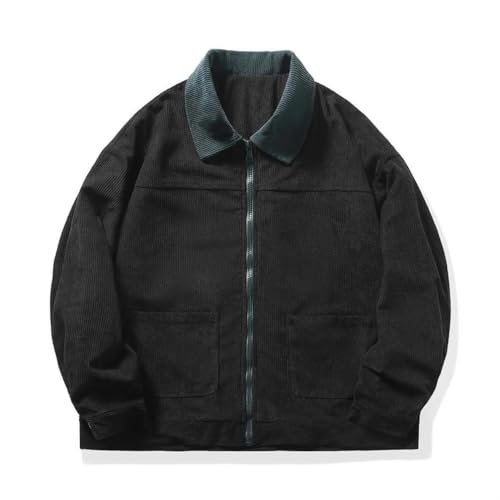 Veste en velours côtelé patchwork pour homme avec coupe décontractée rétro