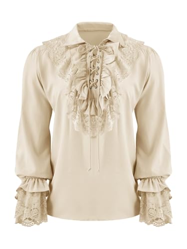 Amazon.com: Runcati Mens Pirate Shirt Ruffle Renaissance Victorian