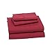 Amazon Basics Lightweight Super Soft Easy Care Breathable Brushed Microfiber 4-Piece Bed Sheet Set with 14-Inch Deep Pockets, Wrinkle Resistant, Queen, Burgundy, Solid