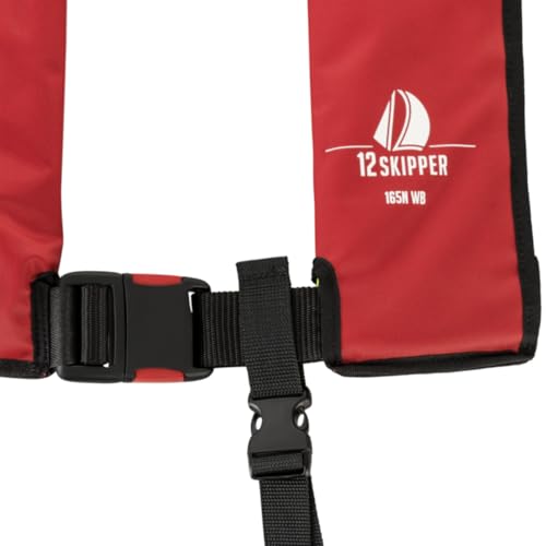 12skipper Automatik Rettungsweste ISO 165N Waistbelt, Schwimmweste, rot