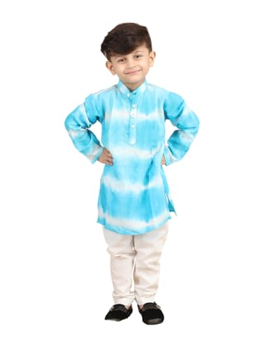Image of POLKA TOTS Boys Cotton Ethnic Kurta Pajama Set with Attached Koti | Ethnic Motif Wear Kids Kurta Pyjama for Boys & Toddlers | Traditional Dress for Weddings & Festivals | Festive Jubba Set for Babies