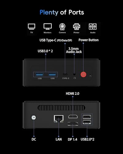 Image of Mini PC, 1 Year Office 365, Intel Pentium Gold 6500Y (up to 3.4GHz), 16GB RAM 512GB SSD, Windows 11 Desktop Computers for Home Office Business Students, Triple 4K Display via USB-C /HDMI /DP, WiFi, BT