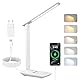 Carehabi Schreibtischlampe LED, Dimmbare Tischleuchte, LED Tischlampe mit 5 Farben und 5 Helligkeitsstufen, Leselampemit USB Ladeanschluss Touch Steuerung für Kinder, Schlafzimmer, Lektüre, Büros