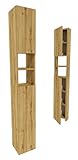 möbelkap Badezimmerschrank Eiche Artisan 24×31×172 cm – Badschrank Hochschrank schmal, modernes Badmöbel mit Türen & offenen Fächern, viel Stauraum für Handtücher und Kosmetik