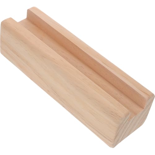 NOLITOY Soporte para Espejo de Pie de Madera Maciza sin Barniz Base Antideslizante Tamaño 25X8 CM Ranura de 35 CM Soporte Elevador para Espejo de Cuerpo Entero Decoración Minimalista