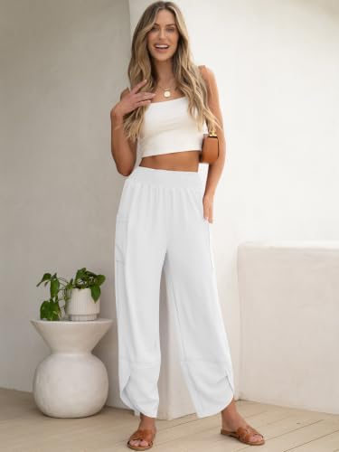 Image of ANRABESS Womens Wide Leg Palazzo Capri Barrel Pants