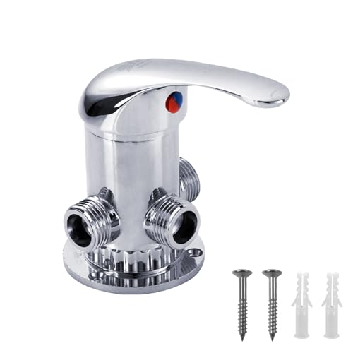 Huybaa Grifo Bañera y Ducha Mezclador de Baño Grifos de Ducha Dividido de dos piezas Válvula de Agua fría y Caliente o Desviador de vías Mezclador de Ducha de baño válvula desviadora de cabezal