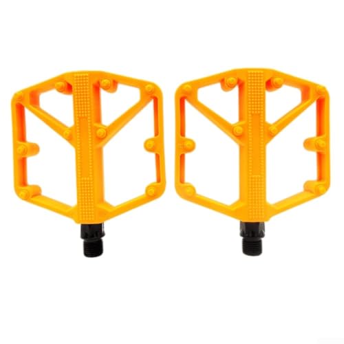 DU Bearing Pedales de bicicleta para bicicletas de montaña y carretera, diseño antideslizante para seguridad (naranja)