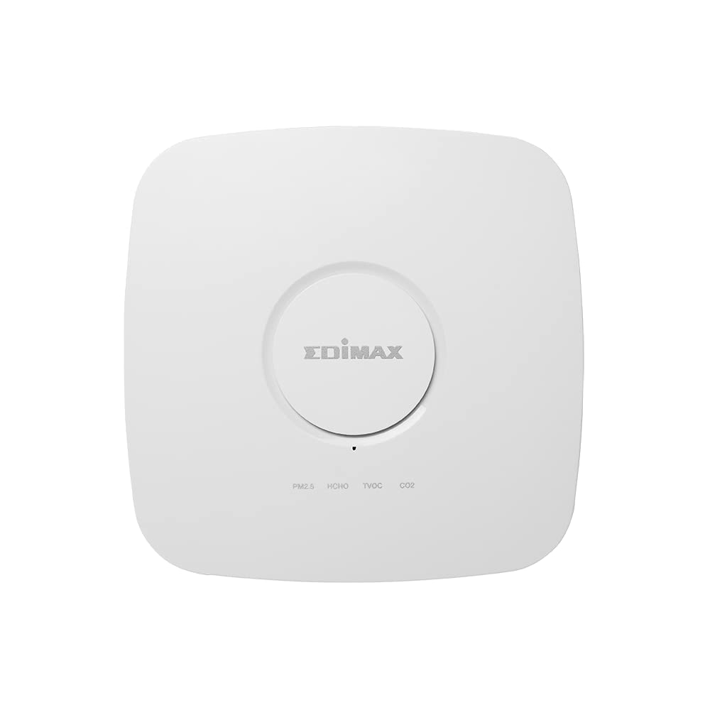 Edimax AI-2002W - Detector de Calidad del Aire Interior multisensor 7 en 1 con sensores PM2.5, PM10, CO2, TVOC, HCHO, Temperatura y Humedad