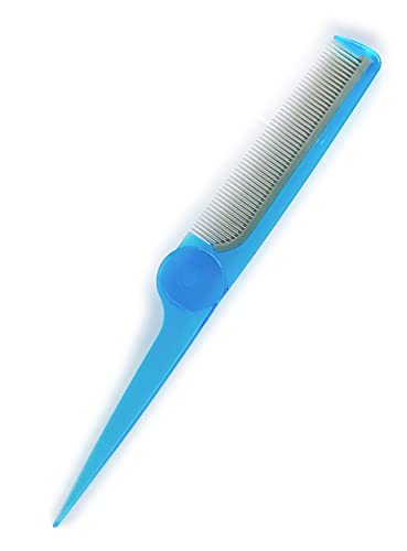 コーム くし 日本製 折り畳み 静電気防止 トルマリン 配合 艶 出る マイナスイオン ヘアブラシ 櫛 ブルー 403 BL