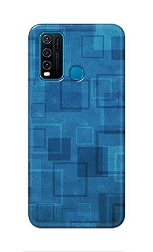 Image of Printed Hard Back Cover Case for Vivo Y30 Back Cover (Plain Azure Blue) -702