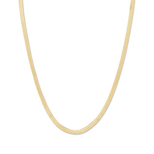gorjana Women's Venice Necklace, Flat 5mm Snake Chain Choker, 18K Gold Plated