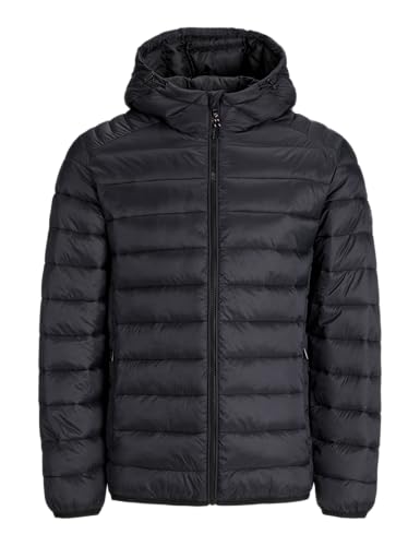 JACK & JONES Chaqueta acolchada para hombre, Negro, XXL
