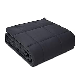 PRETTY NIGHT Weighted Blanket 12lbs Queen Size Dark Grey 60″x80″ Weighted Blankets for Adults Heavy Blanket are Comfortable and Cozy