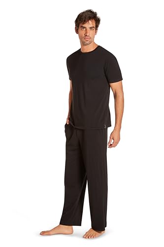 TAHARI Men's Ultimate Comfort Men's Crew Neck Sleep T-Shirt – Soft Cotton Blend, Lightweight & Breathable Lounge Shirt3