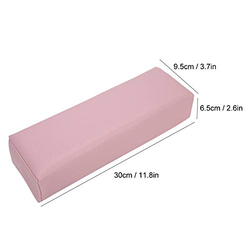 Paznokcie Podpórka Manicure Poduszka do rąk do paznokci Miękka i trwała poduszka do manicure ze skóry PU do paznokci na stół do paznokci 30 x 9,5 x 6,5 cm (różowy)