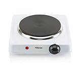 Tristar Einzelkochplatte – 1000 W – Einstellbarer Thermostat – Edelstahl – Ø 15 cm - KP-6185