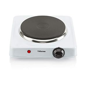 Tristar Kochplatte, Ø 15 cm, 1000 W, 5 Kochstufen, Gusseisen | Hitzebeständiges Gehäuse, Rutschfeste Füße
