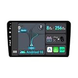 YUNTX [8GB+256GB] Autoradio 2 DIN Android 16 per Audi A3 8P/8PA (2003-2013)-[Incorporato Carplay/Android Auto/DSP/GPS]-IPS 2.5D 9" Touch Screen-Camera+MIC-DAB/Mirror Link/Bluetooth 5.0/WiFi/USB/4G