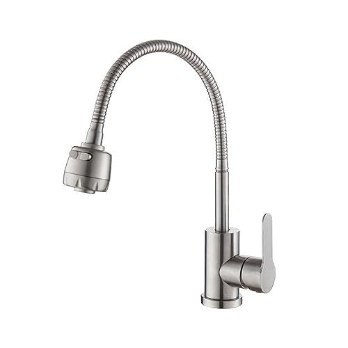 Grifo de cocina a prueba de salpicaduras y caño giratorio universal de acero 304 8