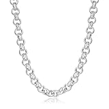 12mm Silver Polished Diamond Cut Belcher Chain Necklace, 24-Inch, 165g, Silver Plated - Bling King London