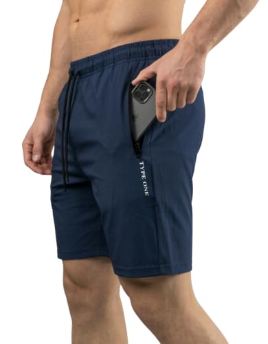 Bermuda Masculina Ziper Tactel Com Elastano Esportiva Casual dia a dia (BR, Alfa, G, Regular, Regular, Azul Marinho)