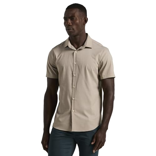 Catálogo de Perry Ellies disponible en línea para comprar. 37 Perry Ellis - Camisa elástica de Manga Corta para Hombre, Aluminio, M
