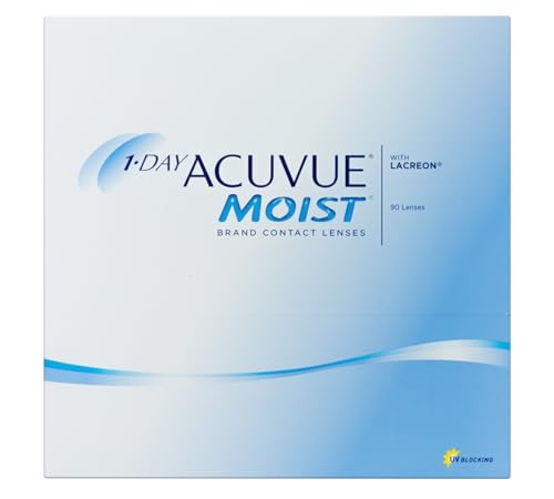 Acuvue 1-DAY ACUVUE MOIST –Reemplazo Diario – protección UV – 90 lentes -4.50 radio 8.5