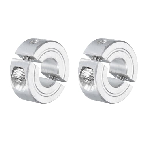 uxcell 2Pcs Double Split Clamp-On Shaft Collar 3/8" Bore, Aluminum Alloy