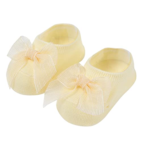 Mercatoo Children Kids Girls Socks Soft Bottom Toddler Shoes Socks Princess Socks Floor Socks Seamless Toe Socks Boys, Yellow, 1-3T
