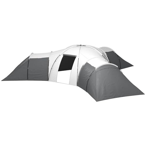 Outsunny Tenda Campeggio 6 Posti, Grigio