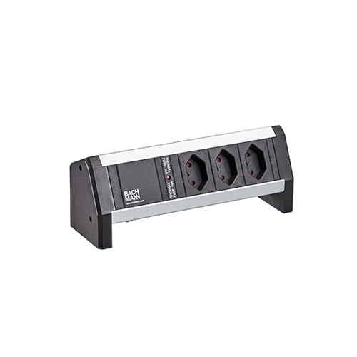 Bachmann Desk 3xCH 0ø Power GST18 Desk 1, 3 AC Outlet(s), W125898893 (Desk 1, 3 AC Outlet(s), Indoor, Type J, Aluminium, Plastic, Black, Silver, 229 mm)