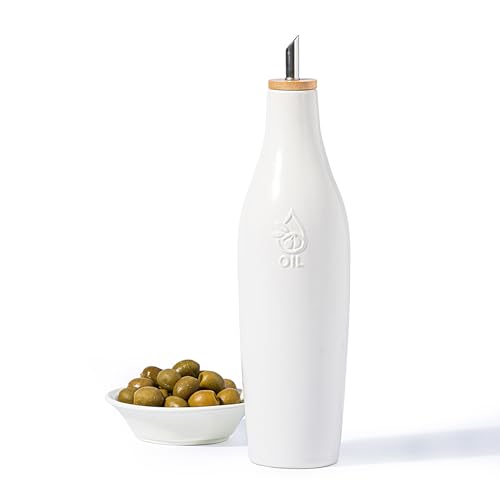 Mikigey LY-OD-CHERRY-MATTE Olive Oil Dispenser, Large Capacity 17 Ounce Ceramic Evoo Oil And Vinegar Dispensing Bottle cover