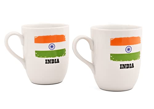 Image of Hitkari Potteries Porcelain India Coffee Mug Set of 2 Pcs| for Morning & Evening Coffee,Tea |350ml