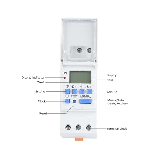 Minuteur programmable rail DIN pour optimiser la filtration de piscine 220V
