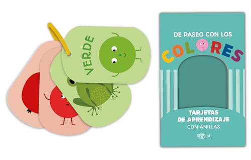 Éccomi Tarjetas de Aprendizaje de Colores para Bebés, 12 Unidades con Anillas, Cartón Grueso, Estimulación Visual y Vocabulario, Juego Educativo para Bebés.: De paseo con los colores