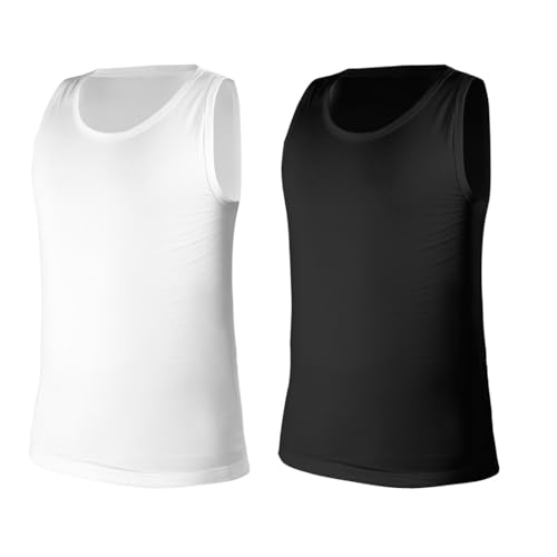 Neo Tools Lot de 2 débardeurs pour Homme - en Coton - sans Manches - Blanc et Noir - Taille M à XXL, Blanc/Noir, XXL