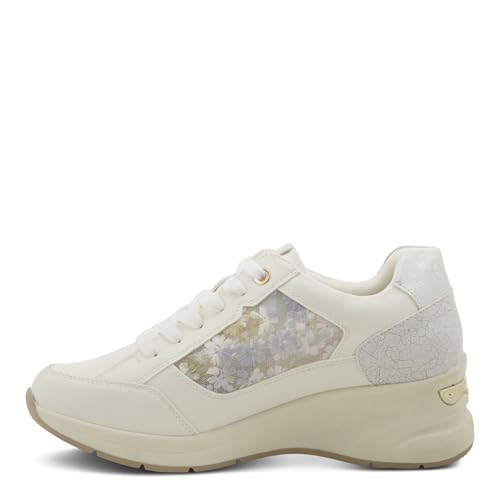 PATRIZIA Women's DELVINA Lace-Up Wedge Sneakers - Embroidered Mesh Side Panels with Cushioned Footbed3