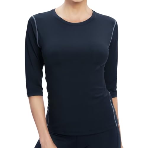 Muxuryee レディース長袖コンプレッションシャツ BK L