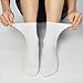 SkiBeaut Diabetic Crew Socks for Men, 8 Pairs Loose Cuff Mid-Calf Socks for Pregnant Women Elderly