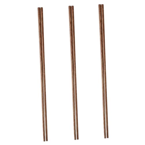 SMASOLO 3ペア 天然木製ロング箸 耐高温調理箸 家用 レストラン 鍋料理対応 揚げ物や麺類調理にで滑りにくく火傷防止