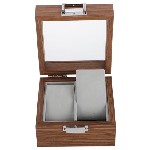 FRCOLOR Elegant Wooden Watch Box Compartment Jewelry Display Case for Home Travel Chic Storage for Watches Bracelets Necklaces Rings Classic Design Practical Use