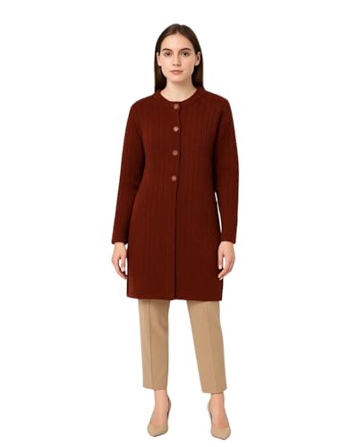 Image of HAUTEMODA Women's Wool Banded Collar Cardigan